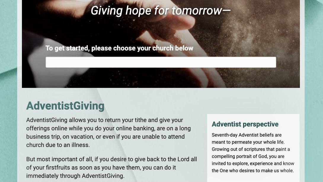 ADVENTISTGIVING POWERFUL RESOURCE FOR SAFE SECURE DONATIONS