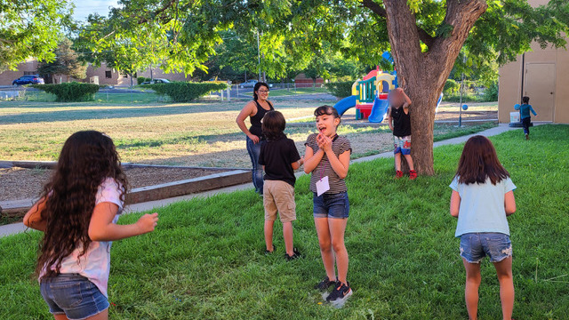 Pueblo VBS Students Play Outside