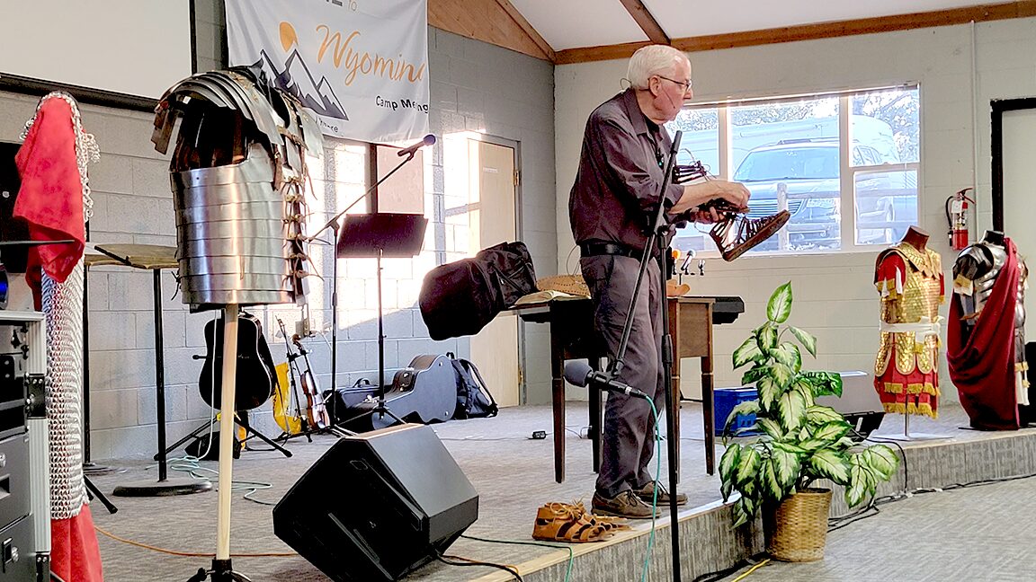 ROMAN ARMOR AND HORSES AT WYOMING CAMP MEETING